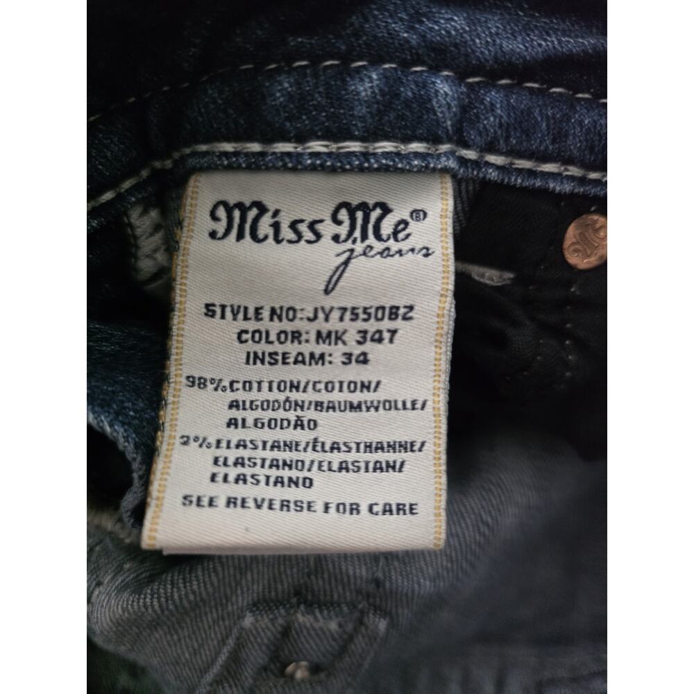 Miss Me Jeans Size 29 Embellished Cross Embroidered Y2K Signature Boot - Picture 9 of 11